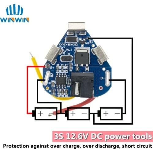3S 12.6V 6A BMS Li-ion Lithium Battery Protection Board 18650 Power Bank Balancer Battery Equalizer Board for Electric Drill