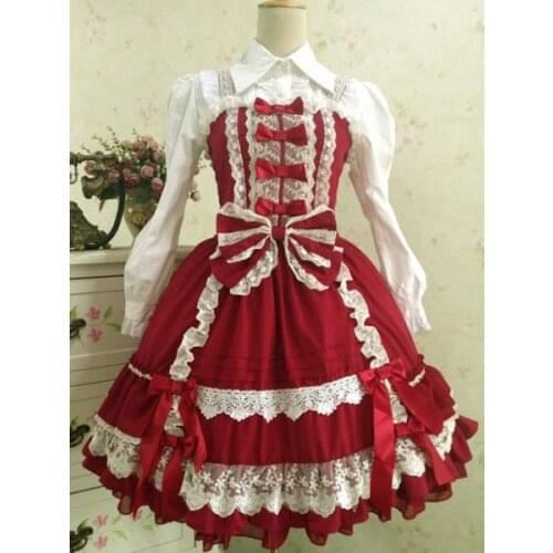 Sweet Lolita Dress JSK Deep Blue Lolita Dress Cotton Ruffle Tiered Lolita Dress Sleeveless Plum Blossom Printed Lolita Dress