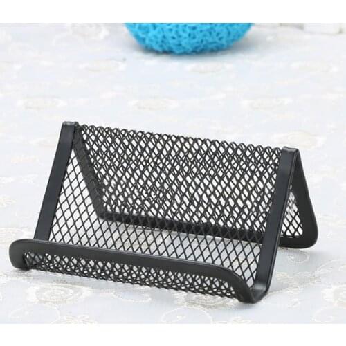 Display Stand Desktop Accessories Durable Metal Mesh Portable Fashion Business Card Holder Home Desk Storage Organizer Office