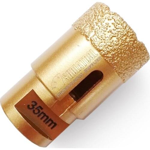 SHDIATOOL 1pc 35mm Vacuum brazed diamond drilling core bits porcelain tile M14 Thread drill bit granite, marble diamond hole saw