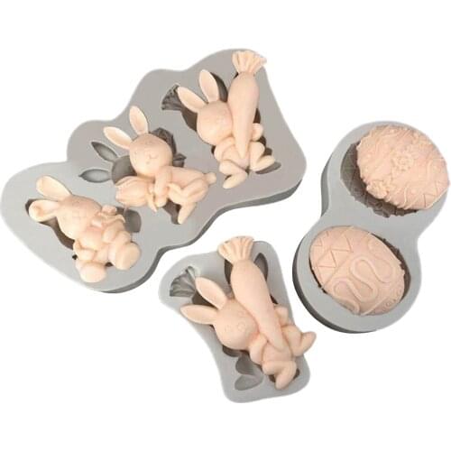 Easter Rabbit Egg Shaped Silicone Baking Mold 3D Cake Mold Muffin Chocolate Cookie Baking Mould Pan Ice Maker Mould