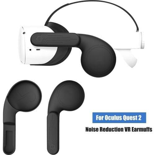 VR Silicone earmuffs VR Accessories For Oculus Quest 2 VR Headset Silicone Ear Muffs Noise Reduction Earmuffs Enhancing