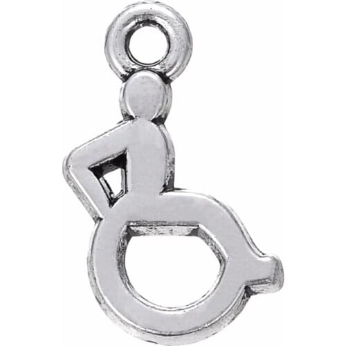 Skyrim Man In Wheelchair Figure Zinc Alloy Charm DIY Jewelry Making 30Pcs/Lot