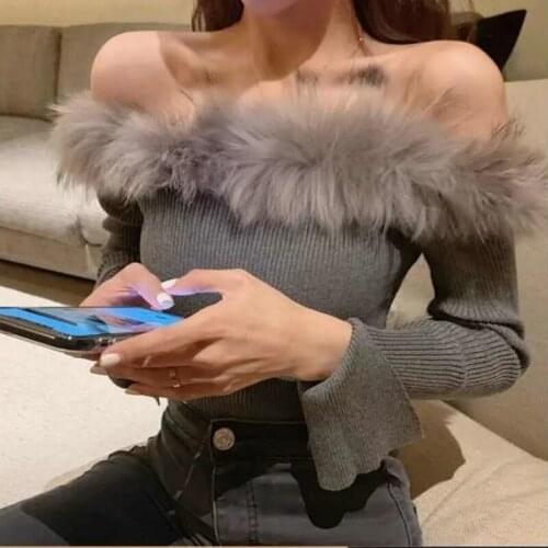 Женские пуловеры с открытыми плечами SLACTION China At AliExpress