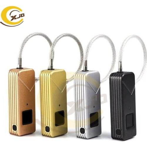 XJQ Waterproof Keyless Mini portable metal smart intelligent Fingerprint Lock Anti Theft outdoor cabinet bag Biometric padlock