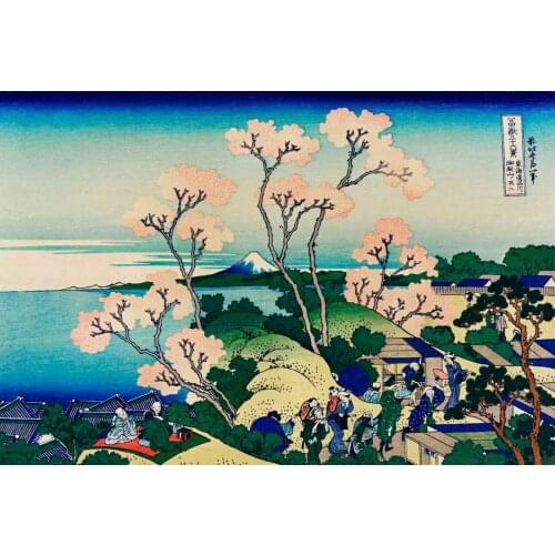 Vintage Japanese Goten-Yama Hill Shinagawa on Tokaido ART SILK POSTER Decorative Wall painting 24x36inch