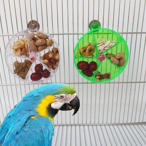 Rotate Pet Parrot Toys Wheels Bite Chewing Birds Foraging Food Box Cage Feeder food toy Parrot Roller Feeder Device Toys Wheels