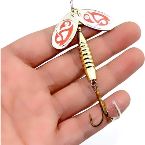 Rotated Double Sequins Metal Fishing Lures Artificial Spoon Lures Spinner Hard Bait for Fishing Tackles Pesca