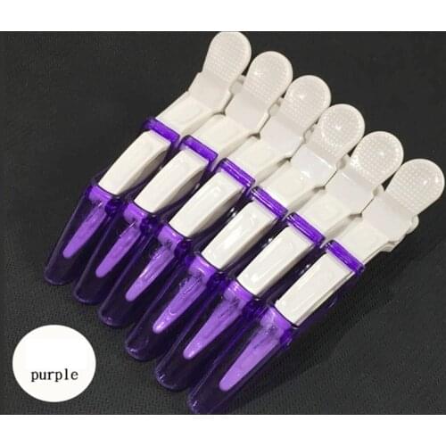 Womens 6Pcs/Set Crocodile Professional Hairdresser Hairpin Clippers Styling Tool Crystal Color Hair Clip Accessories Ladies