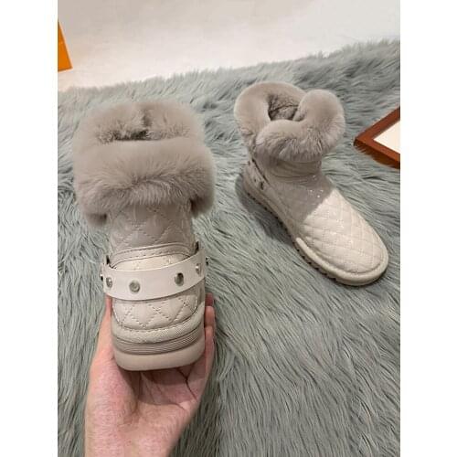 Snow boots bright face women 2020 new round toe fashion casual plush warm non-slip cotton shoes