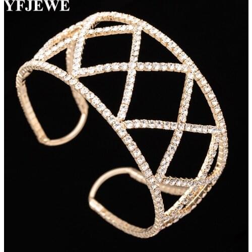YFJEWE High-Quality Woman Crystal Bracelets Hot Brand Exaggerated Chain Statement Charm Bracelet Jewelry B253