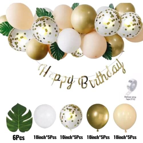 1 Set New Retro Color Bean Paste Green Balloon Arch Garland Kit Wedding Hawaiian Party Birthday Balloons Decoration