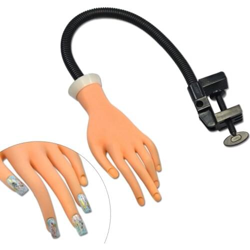 1Pcs Plastic Nail Art Model Hand Flexible Soft Training Fake Hand Gel Polish Display Manicure Tools Adjustable Nail Tips NFND275
