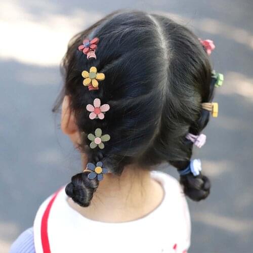 10 Pcs Children Headwear Cute Cartoon Fresh Fruit Flower Elastic Hair Bands Baby Girls Lovely Rubber Bands Hair Accessories