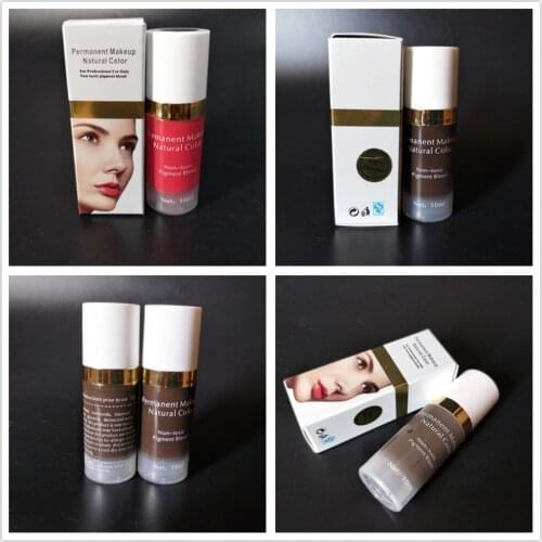 10Pcs Vacuum Packaging Tattoo Ink Pigment Kits For Permanent Makeup MicroPigments Eyebrow Eyeliner Lip Beauty Tools Import 10ML