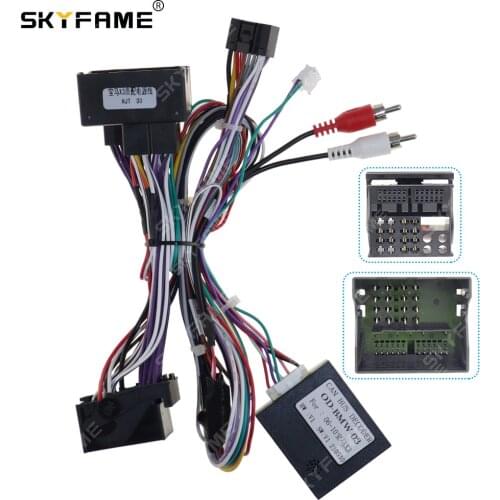 SKYFAME 16Pin Car stereo Wire Harness For BMW X3 E83 Power cables with canbus box DECODER