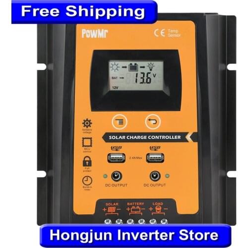 30a 50a 70a 12v24v Solar Panel Charge and Discharge Controller Dual USB Output with LCD Display PWM solar controller