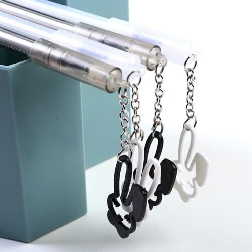 40 Pcs Creative Pendant Pendant Rabbit Pen Neutral Pen Student Writes Black Transparent Rod Signature Pen