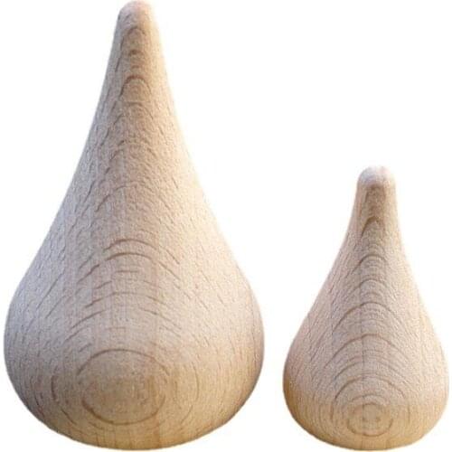 5Pcs Water Drop DIY Cone Building Block Log White Embryo Solid Wood Creative Graffiti Painted Manual Handicrafts Home Decor