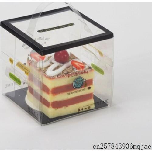50 Pcs PET Cake Box Bakery Cookie Packaging Boxes Cake Tray Party Decorating Tools for Birthday Baking Dessert Packing Boxes