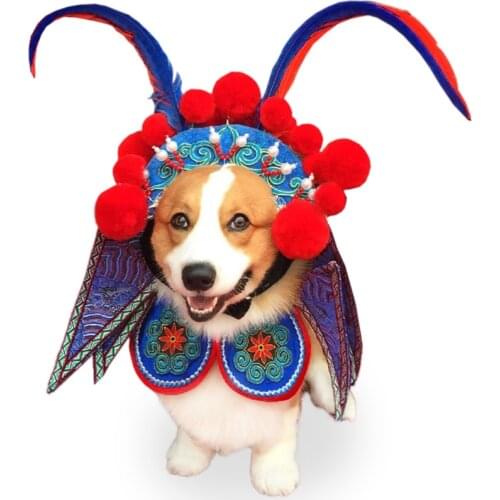 Pet Suit Dog Cat Knife Horse Dan Clothing Border Collie Corgi/French Bulldog New Year Opera Funny Clothes