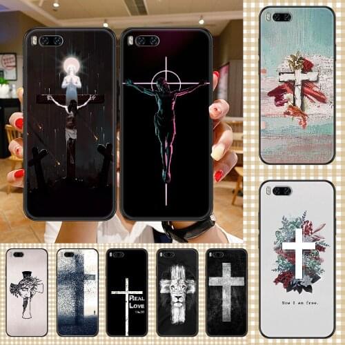 Jesus Christ Cross Phone case For Xiaomi Mi Max Note 3 A2 A3 8 9 9T 10 Lite Pro Ultra black silicone bumper painting hoesjes