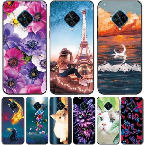 For vivo S1 Pro Case Cover For vivo S1 Pro 6.38 Soft TPU Silicone Flowers Cute Cartoon Animal Back Phone Case For vivo S1 Pro