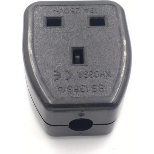 Supply Black BS1363 British standard wiring plug Female socket 13A 250V power socket Singapore Malaysia Thailand Saudi Arabia