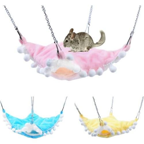 Pet Hamster Warm Double Layer Hanging Hammock Soft Nest House Cage Sleeping Bed