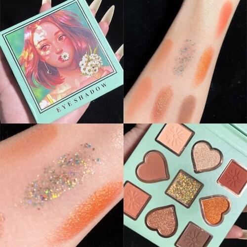 Thats Taupe 9 Colors Matte Glitter Eyeshadow Palette Nude Eye Pigments Matte Spangle Powder Shining Eye Shadow Palette