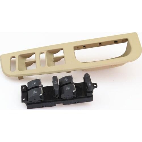 FHAWKEYEQ Switch Box Frame Bracket Bearing + Chrome Glass Master Control Button VW Passat B5 Jetta MK4 Golf MK4 Bora 3B1867171E