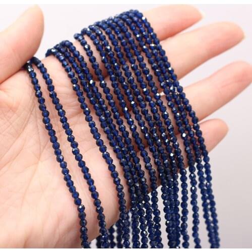 Faceted Stone Beads Section Deep Blue Spinels Stone Beads DIY for Jewelry Making Bracelet Necklace Accessories Gift Size 3mm