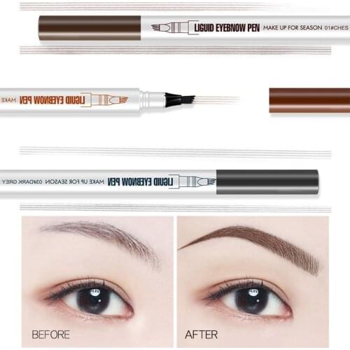 ICYCHEER Liquid Eyebrow Pen with Four Tips Long-lasting Waterproof Microblading Eyebrow Tint Pen For Eyebrow Makeup