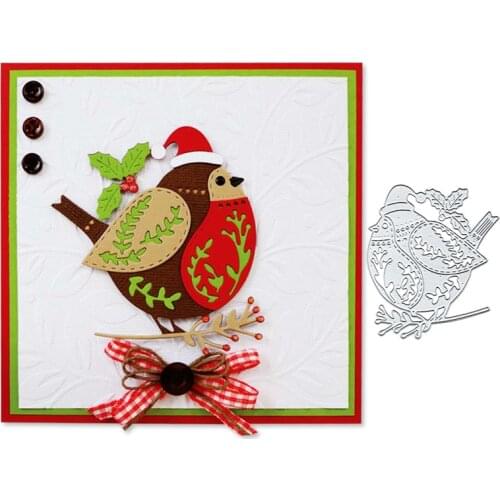 Julyarts Fat Bird Dies Scrapbooking Metal Cutting Dies Leaf Merry Christmas Stencil Embossing Craft Dies Cut Paper Cards Making