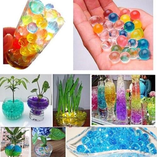 Colorful Pearl Gel Ball Polymer Hydrogel Potted Crystal Mud Soil Water Beads Grow Magic Jelly Wedding Home Decor
