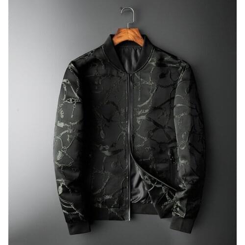 Black Jacket Men Autumn Slim Fit Jacquard Bomber Jacket High Quality 5xl Chaqueta Hombre Casual Bomber Outfit Vintage Coat Men