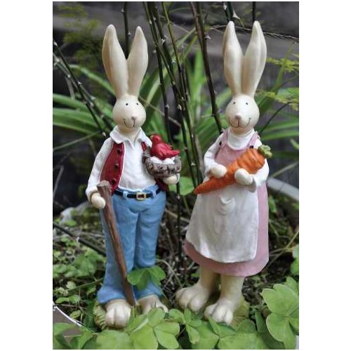 Mini Garden Bunny Family Creative Rabbits Resin Home Decor Ornaments Gift Fairy Garden Accessories Home Decoration Resin Crafts