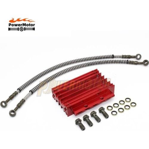 Motorcycle Oil Cooler Oil Radiator Kit Aluminum Alloy for LIFAN 110 125CC PIT DIRT BIKE CRF Oil Monkey Bike ATV Quad Motorcycle
