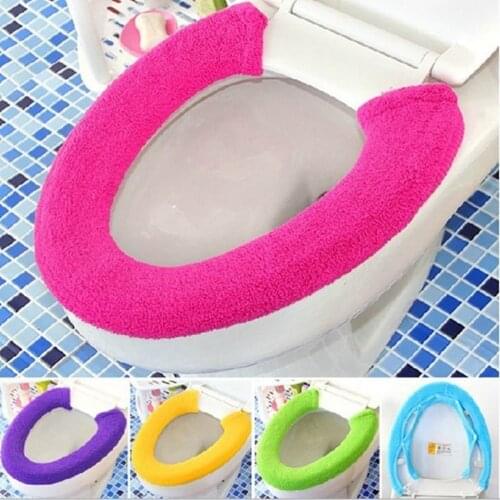 Soft Warm Thicken Toilet Seat Covers Button Style Toilet Seat Cushion Mat Pad