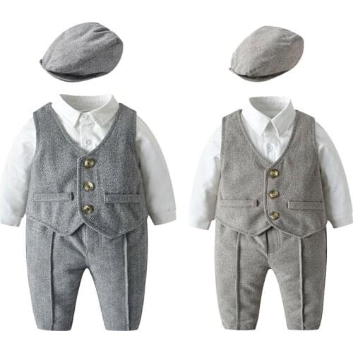 New Arrilval Infant Baby Boys Gentlemen Style 4pcs Clothing Set
