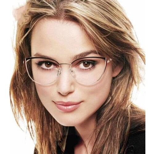 Anti-Blue Light Cat Eye Ultralight Metal Frames Men Women Optical Fashion Computer Glasses 50308