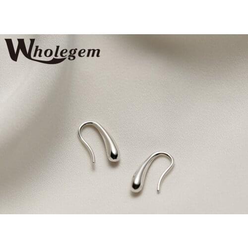 WHOLEGEM Exquisite Elegant Water Drop Small Metal Stud Earring Korean Trendy Gold Plated Women Bride Jewelry Prevent Allergy