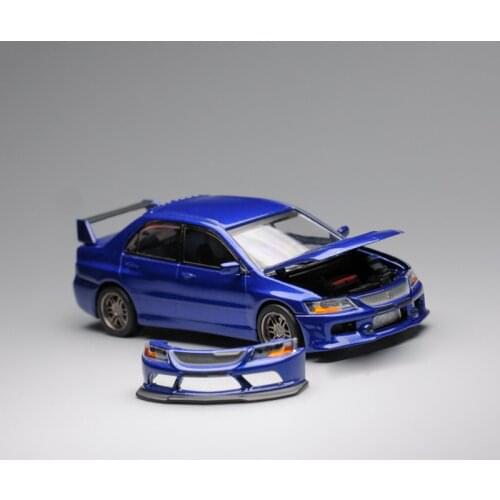 1:64 Mitsubishi EVO 9th Generation Detachable Accessories Scene Alloy Diecast Car Model Metal Vehicle Toy Collection Souvenir