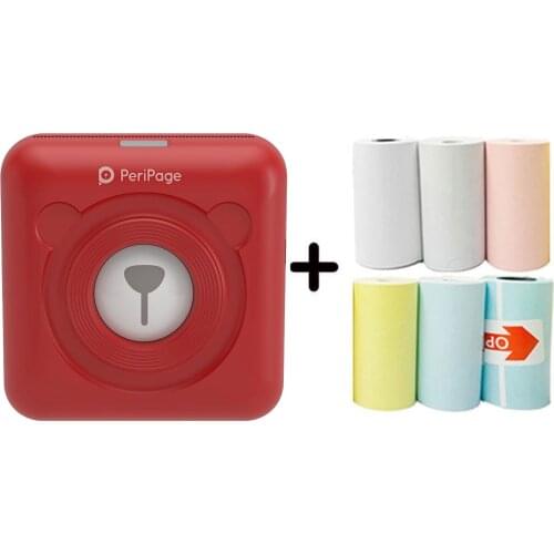 Peripage Portable Bluetooth Thermal Printer Mini Pocket Printer With Adhesive Sticker Paper Printer For IOS Android