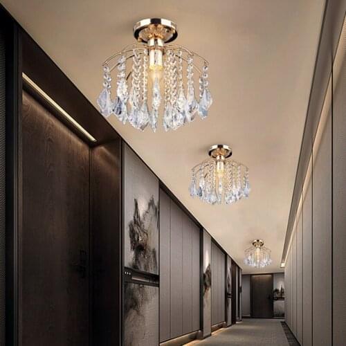 Modern Crystal chandelier Ceiling Plafonnier lustre E27 ceiling lamp for hallway living room Kitchen hotel Indoor Lighting Decor
