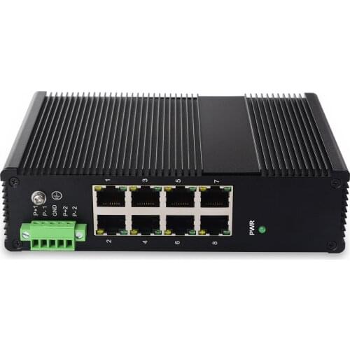 8*10/100/1000 Port POE Industrial Gigabit DIN Network Unmanaged Switch For Outdoor IoT Citywide Surveillance Transportation