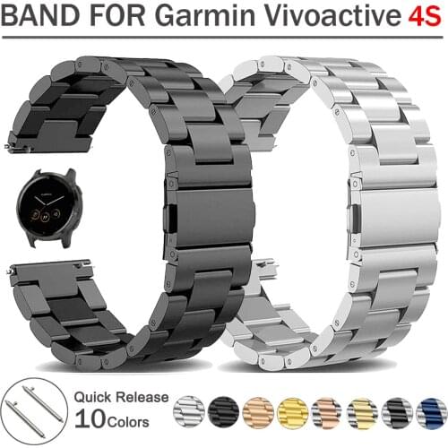Luxury Metal Strap for Garmin Watch Vivoactive 4 4S Stainless Steel Band for Vivoactive 3 Bracelet Watchband Belt 18mm 20mm 22mm