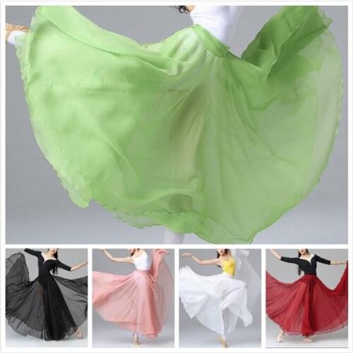2021 Big swing skirt Chiffon Skirt for Adult Girl Practice & Performance Romantic Ballet Skirt Ballerina Classical Dance Costume