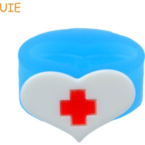 FYL383U 26.3mm Heart Red Cross Silicone Mold - Cupcake Toppers Fondant Craft Resin, Chocolate, Candy, Cookie Biscuit, Icing Mold