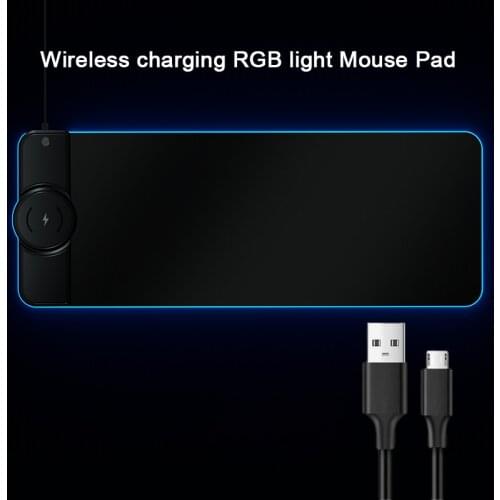 LED Light Gaming Mouse Pad Wireless Charger 10W/7.5W RGB Soft Mousepad Non-Slip Pad PC Laptop Keyboard Mat for Computer Gamer